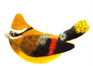 Cedar Waxwing Bird Felted Ornament!