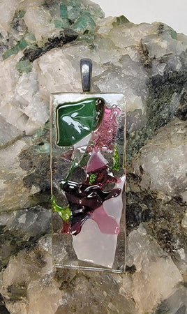 Aurora Dichroic Glass Jewelry Pendant