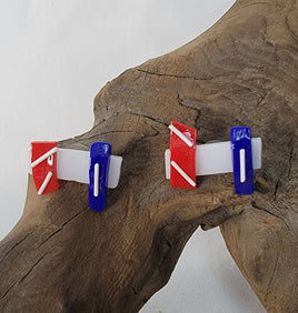 Patriotic Dichroic Glass Jewelry Post Earrings