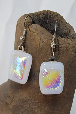 Luminescence Dichroic Glass Jewelry French Hook Earrings