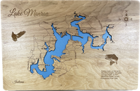 Lake Monroe, Indiana - Laser Engraved Wood Map Overflow Sale Special