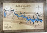 Lake Gaston, Virginia - Laser Engraved Wood Map Overflow Sale Special