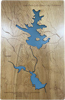 Lake Petit, Lake Sconti and Lake Disharoon - Laser Engraved Wood Map Overflow Sale Special