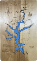 Lake Burton, Georgia - Laser Engraved Wood Map Overflow Sale Special