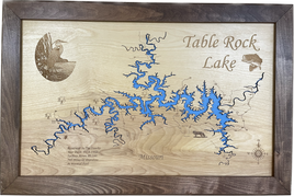 Table Rock Lake, Missouri - Laser Engraved Wood Map Overflow Sale Special