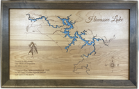 Hiwassee Lake, North Carolina - Laser Engraved Wood Map Overflow Sale Special