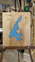 White Lake, New York - laser cut wood map