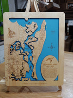 Cumberland Island - laser cut wood map