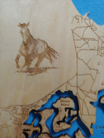 Cumberland Island - laser cut wood map