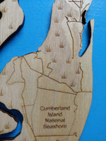 Cumberland Island - laser cut wood map