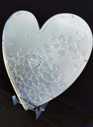 Mirrored Heart Drop Guest Book