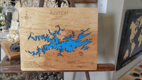 Lake Ouachita, Arkansas - Laser Cut Wood Map