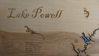 Lake Powell in Utah and Arizona - Laser Cut Wood Map