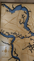 Charleston, South Carolina - Coastal Map - laser cut wood map