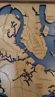 Charleston, South Carolina - Coastal Map - laser cut wood map