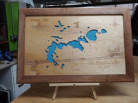 Union Lake, Minnesota - laser cut wood map