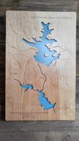 Lake Petit, Georgia - Laser Cut Wood Map