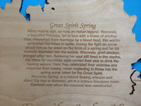 Waconda Lake, Kansas - laser cut wood map