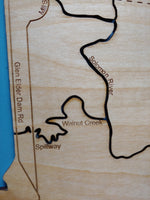 Waconda Lake, Kansas - laser cut wood map