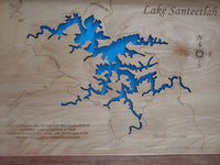 Lake Santeetlah, North Carolina - Laser Cut Wood Map