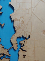 Lake Palestine, Texas - Laser Cut Wood Map