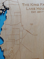 Lake Palestine, Texas - Laser Cut Wood Map