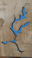 Lake Stonycreek, Pennsylvania - laser cut wood map