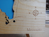 White Bear Lake, Minnesota - laser cut wood map