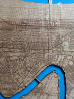 New Orleans, Louisiana Coastal Map - laser cut wood map