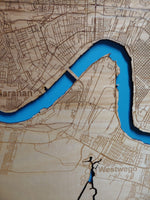 New Orleans, Louisiana Coastal Map - laser cut wood map