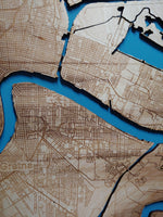 New Orleans, Louisiana Coastal Map - laser cut wood map