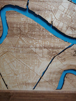New Orleans, Louisiana Coastal Map - laser cut wood map