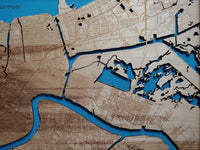 New Orleans, Louisiana Coastal Map - laser cut wood map