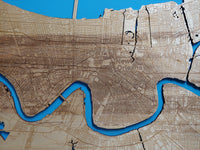 New Orleans, Louisiana Coastal Map - laser cut wood map