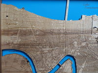 New Orleans, Louisiana Coastal Map - laser cut wood map
