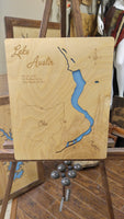 Lake Austin, Ohio - Laser Cut Wood Map