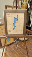 Whipple Lake, Michigan - laser cut wood map