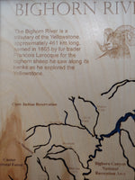 Bighorn Lake, Montana and Wyoming - Laser Cut Wood Map