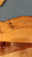 Lake Ontario, New York - Laser Cut Wood Map