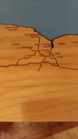 Lake Ontario, New York - Laser Cut Wood Map