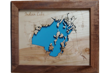 Indian Lake, Ohio - Laser Cut Wood Map