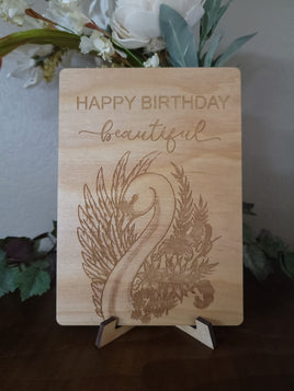 Swan Birthday Greeting Card