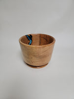 Maple Bowl with Turquoise Epoxy - Rare Wood Turned by Ken Minyard