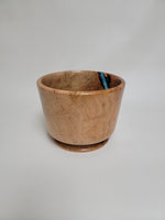 Maple Bowl with Turquoise Epoxy - Rare Wood Turned by Ken Minyard