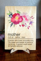 Mother's Day Watercolor wood greeting card