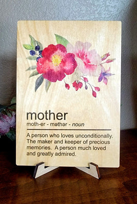 Mother's Day Watercolor wood greeting card