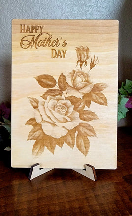 Mother's Day Roses in Bloom laser engraved
