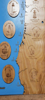 Oregon Coast - Laser Cut Wood Map