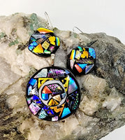 Multi-colored Dichroic Glass Jewelry Set