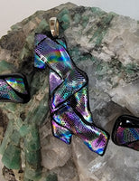 Multi-color Abstract Dichroic Glass Jewelry Set